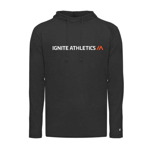 IGNITE - Tri-Blend Surplice Hood Tee - Black