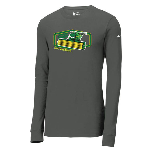 ISF24 - NIKE Dri-FIT COTTON/POLY LONG SLEEVE TEE - Anthracite2