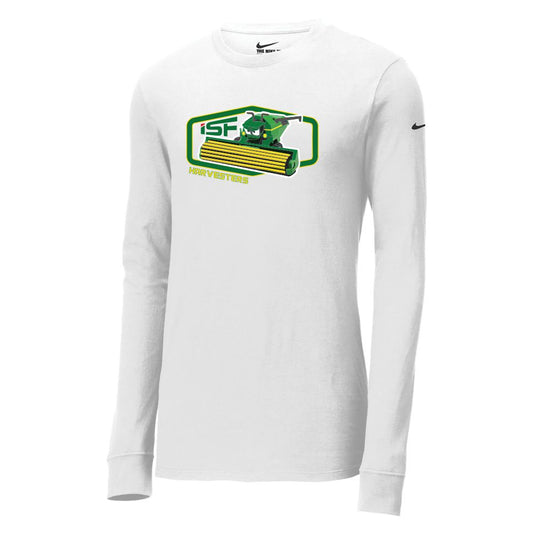 ISF24 - NIKE Dri-FIT COTTON/POLY LONG SLEEVE TEE - White2