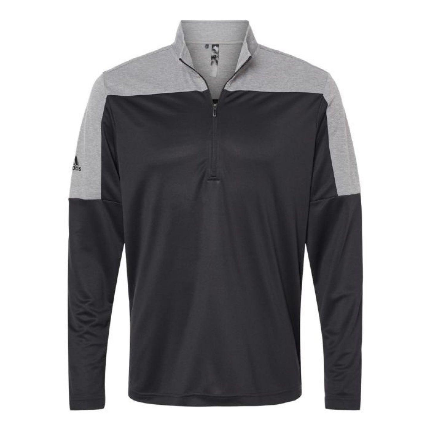 Adidas Men's Black/Grey Three Melange Lightweight Quarter-Zip