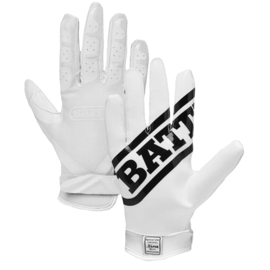 Battle Double Threat Football Receiver Gloves White