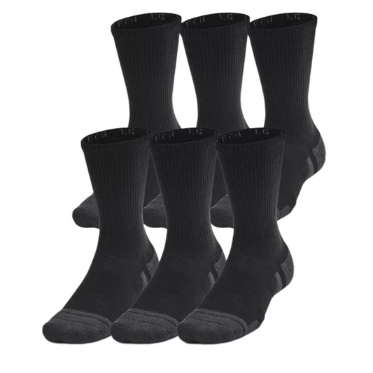 Unisex UA Performance Tech 6-Pack Crew Socks Black/Grey