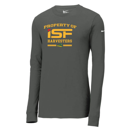 ISF24 - NIKE Dri-FIT COTTON/POLY LONG SLEEVE TEE - Anthracite