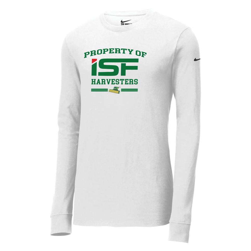 ISF24 - NIKE Dri-FIT COTTON/POLY LONG SLEEVE TEE - White