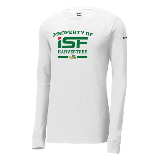 ISF24 - NIKE Dri-FIT COTTON/POLY LONG SLEEVE TEE - White