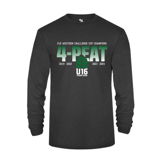 U16CHAMPS - Triblend Long Sleeve Tee - Black Heather